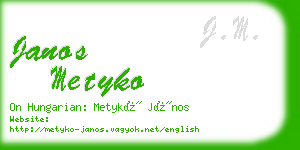 janos metyko business card